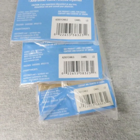Isotoner Therapeutic Gloves Large Camel Seamless Support Arthritis Pain Lot of 3 - Picture 5 of 6